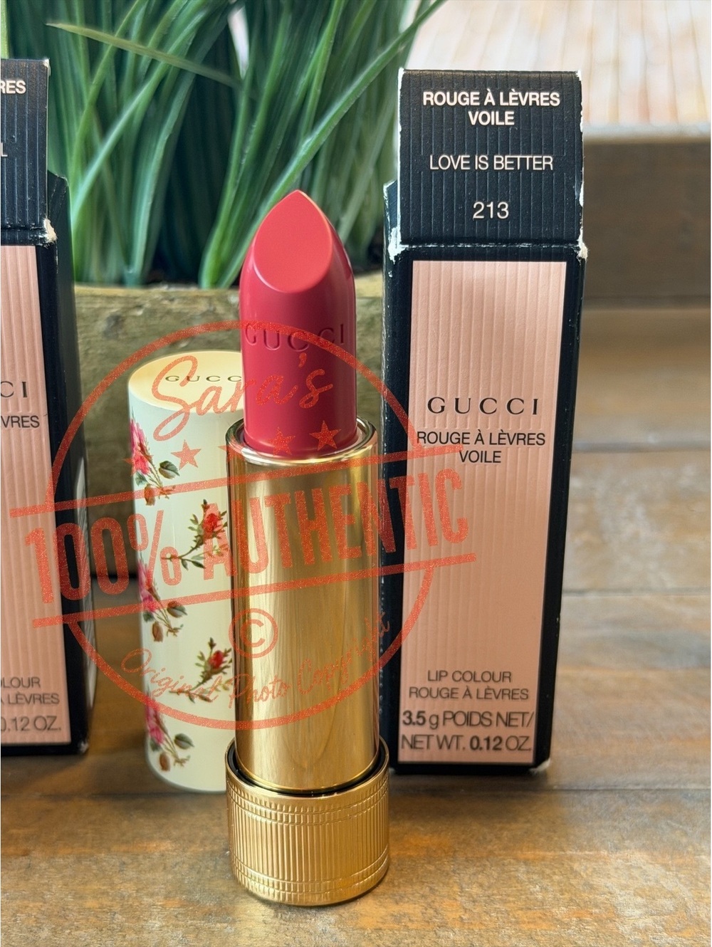 Gucci Rouge à Lèvres Voile Sheer Lipstick - Love is Better 213 - NIB 3.5g/.12oz